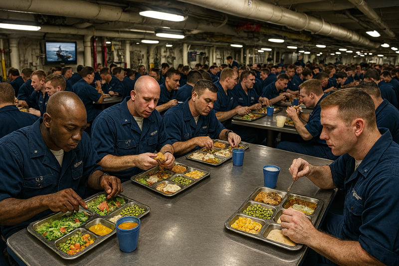 空母乗組員の食事風景