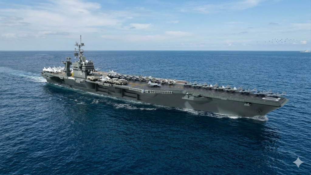 航行している空母カールビンソン