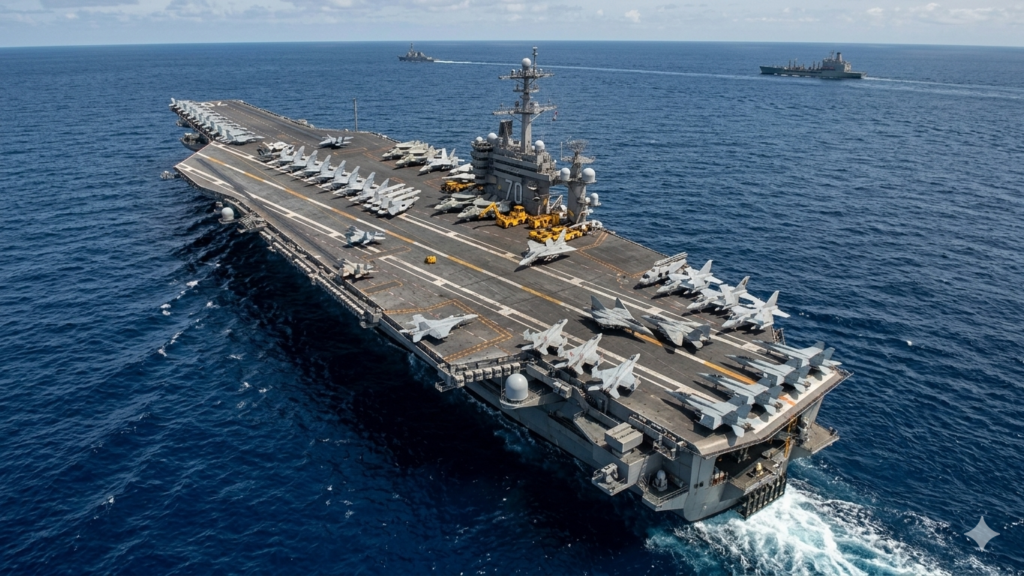 航行している空母カールビンソン